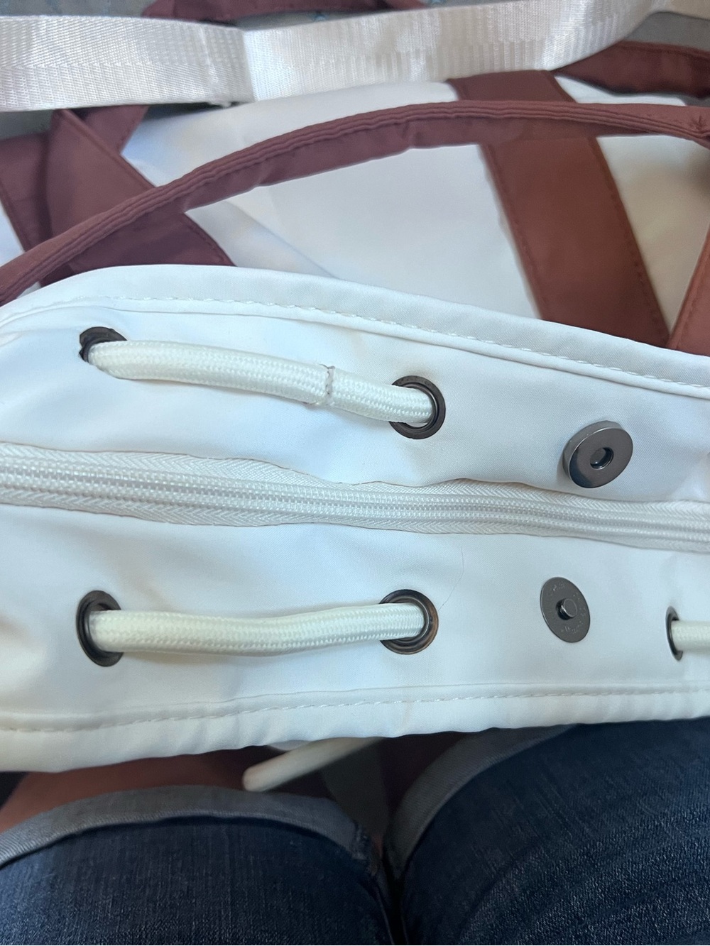 Bougie back to school White and Brown Drawstring Tote Bag - Picture 14 of 16